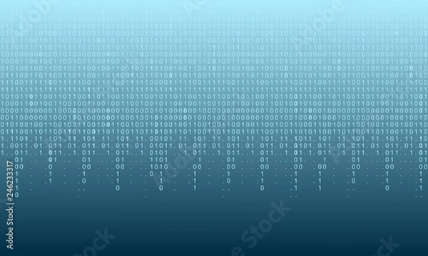 Fototapeta Falling binary code background. Digital technology wallpaper. Vector graphic illustration.