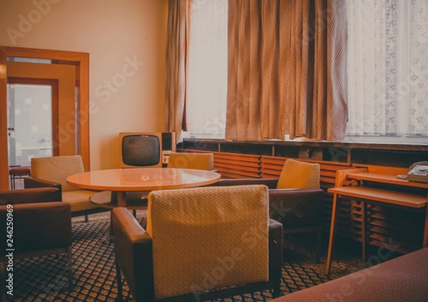 Obraz vintage office with table and chairs