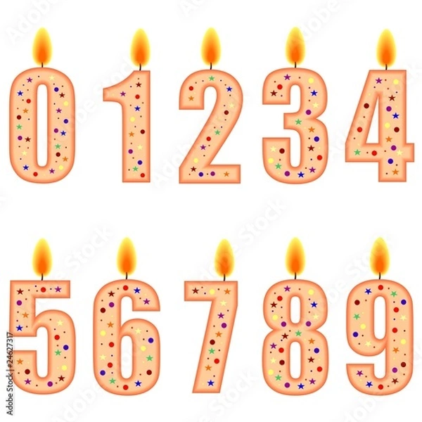 Obraz Numbered birthday candles