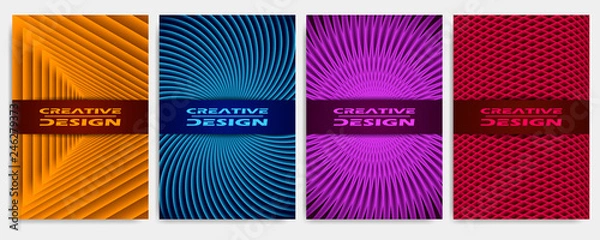 Fototapeta Covers modern abstract design templates set. Geometric compositions for flyer, banner, brochure and poster.