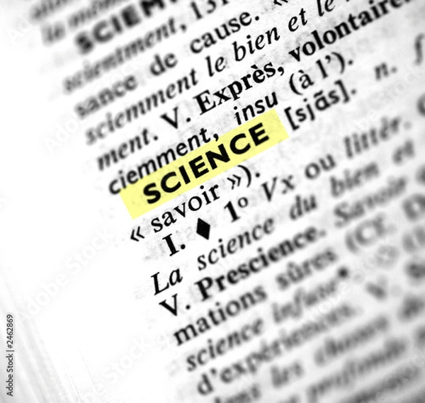 Obraz définition de "science" dans un dictionnaire