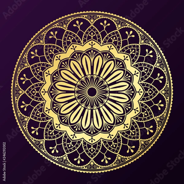 Obraz Golden mandala badge