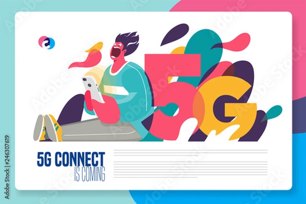 Obraz 5G connection is coming. vector illustration