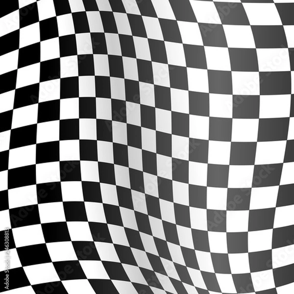 Fototapeta Realistic Detailed 3d Racing Wavy Flag Background. Vector