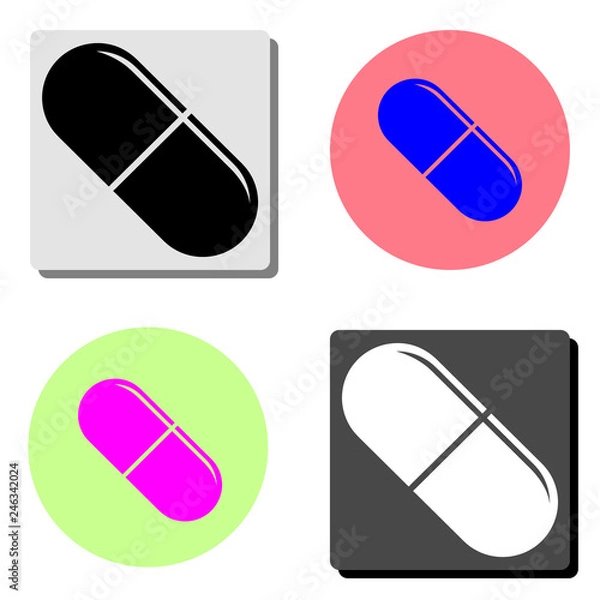 Fototapeta capsule medicine. flat vector icon