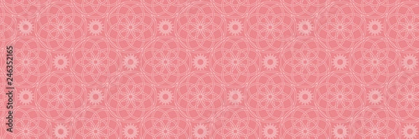 Obraz White and pink seamless pattern in oriental style. Arabic background