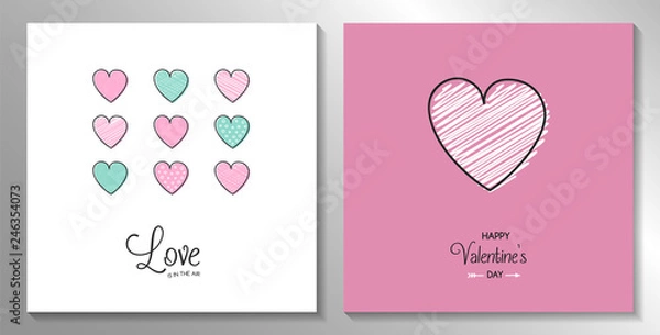Obraz Concept of a Valentine's Day greeting card collection. Vector