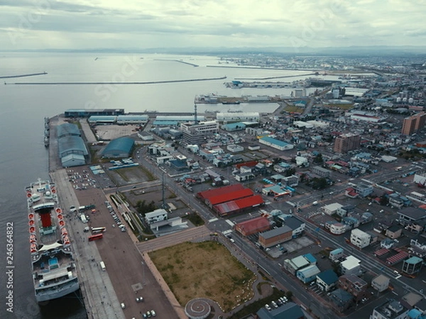 Obraz 釧路港湾風景空撮
