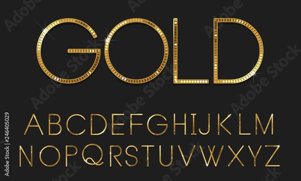 Obraz Wektor złotej czcionki