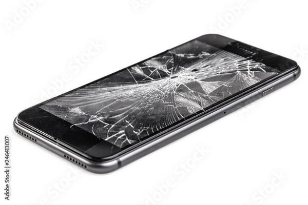 Obraz Mobile phone with broken screen