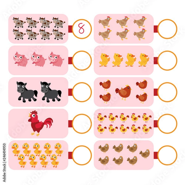 Fototapeta animals matching vector design
