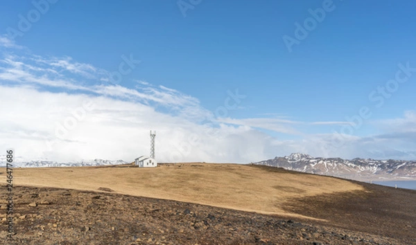 Fototapeta Schwarzer Strand Blick Dyrhólaey in Island