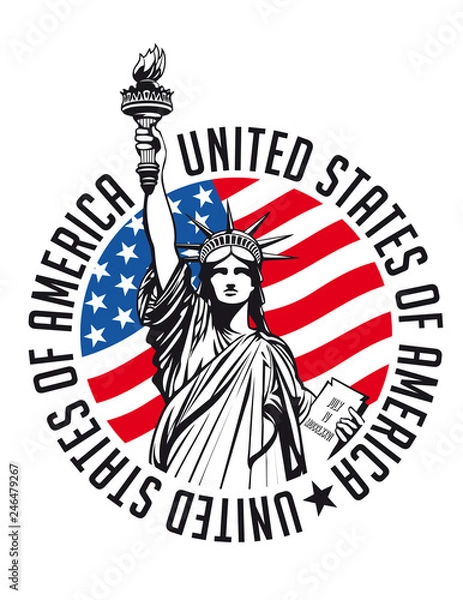 Obraz Statua Wolności, USA. Wektor