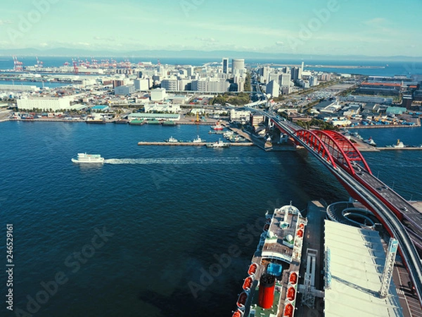 Obraz 神戸ポートターミナル付近の上空