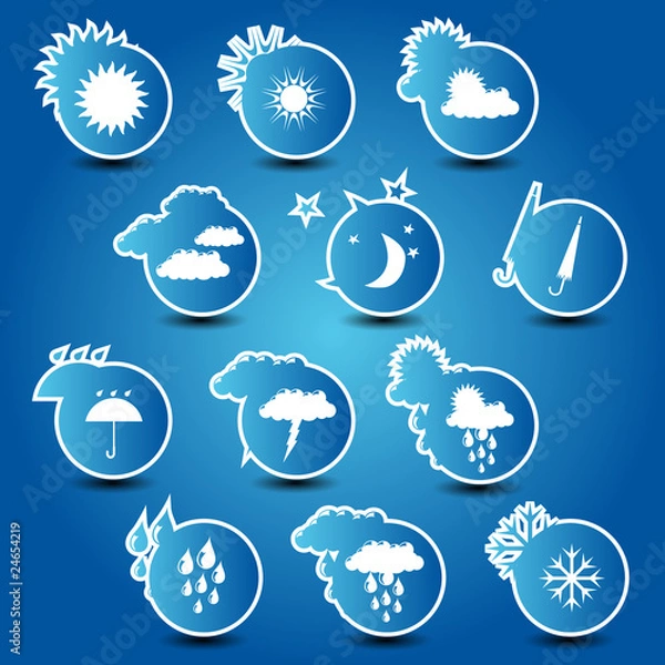 Fototapeta weather fun icon set