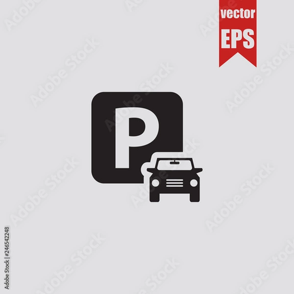 Obraz Parking car icon.Vector illustration.