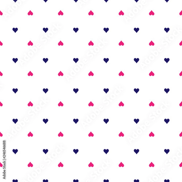 Obraz Cute hearts seamless vector pattern. Valentine's Day.Design template for wallpaper,fabric,wrapping,textile