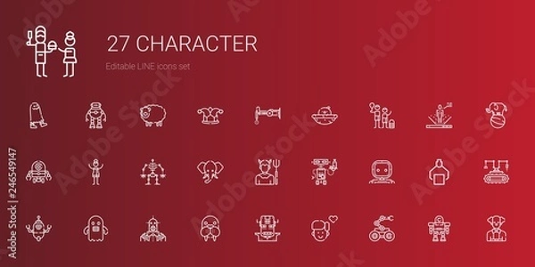 Obraz character icons set