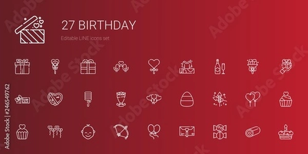 Obraz birthday icons set