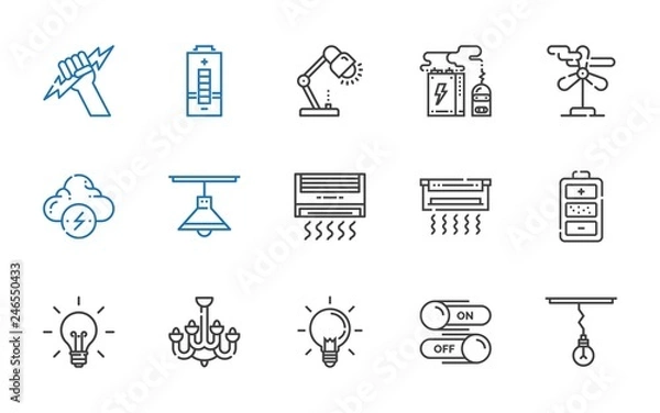 Fototapeta electricity icons set