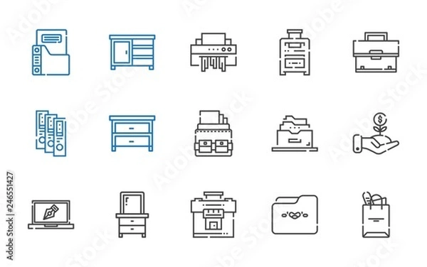 Fototapeta portfolio icons set