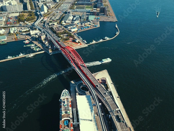Obraz 神戸港ポートアイランドの空撮