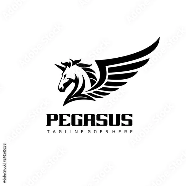 Fototapeta Horse Pegasus Logo - Unicorn Vector