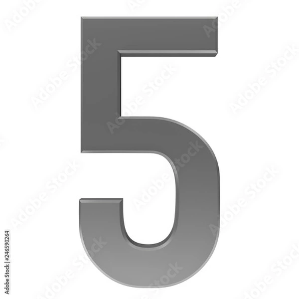 Fototapeta number 5 silver 3d