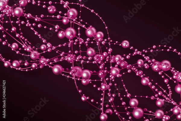 Fototapeta Różowe perły na czarnym tle