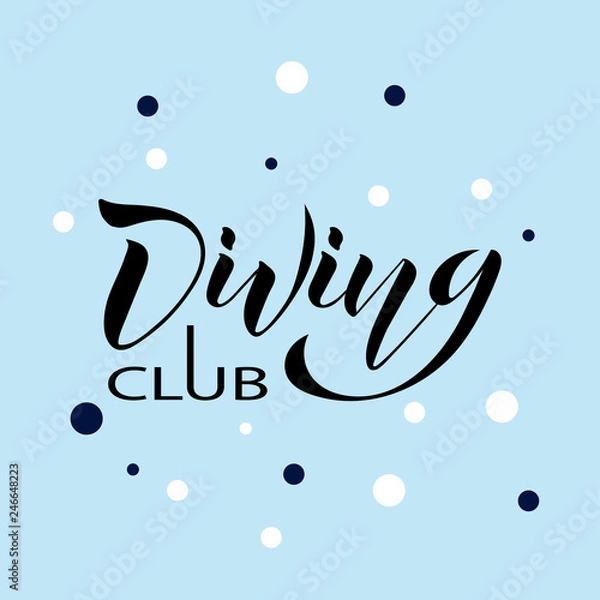 Obraz Free diving on the blue background