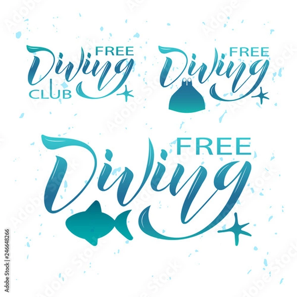 Obraz Free diving set logotype