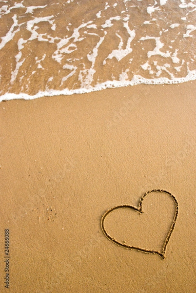 Obraz heart simbol on the sand