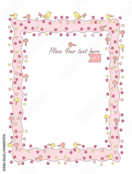 Obraz frame with doodle birds
