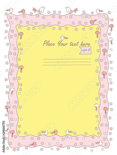 Obraz frame with doodle birds