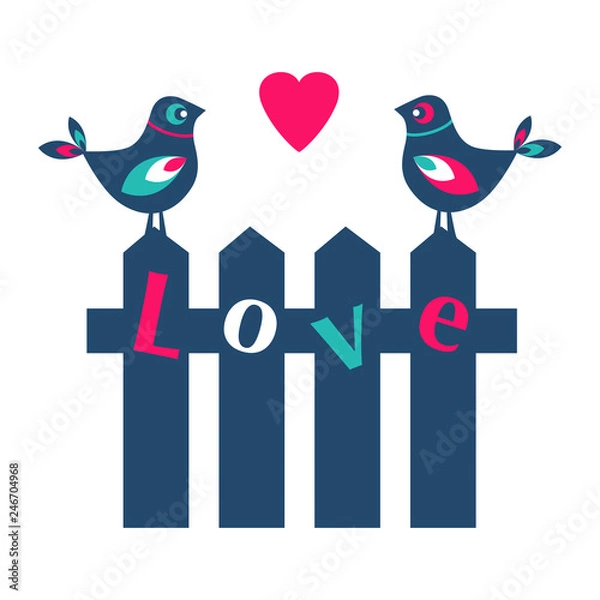 Obraz Ptaszki na płocie