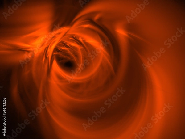 Fototapeta Red Glowing Mysterious Wormhole, Abstract Illustration - Plasma Ring, Explosion of light, hadron collider, space warp, black hole, creation, spark of light, sparkler, brilliant glowing light, bokeh