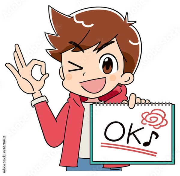 Fototapeta 小学生 子ども 男の子 サインボード（アニメ・ゲーム風テイスト）