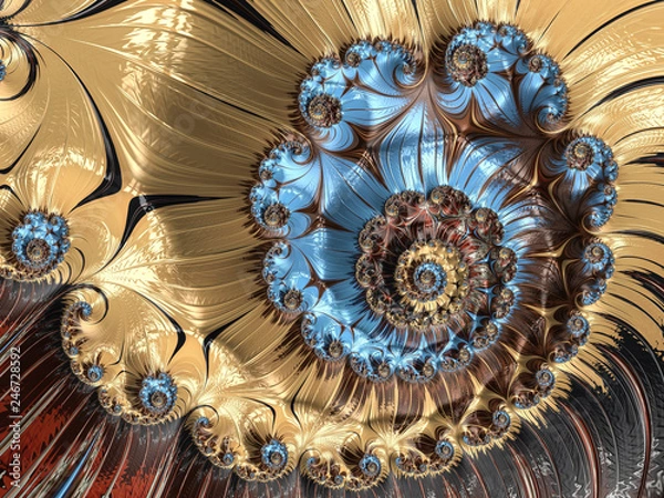 Obraz Fractal a never-ending pattern. Abstract Computer generated Fractal design. Fractals are infinitely complex patterns that are self-similar across different scales. Great for cell phone wall paper. 