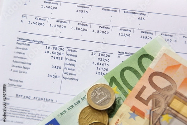 Obraz Verdienstabrechnung / Lohnzettel