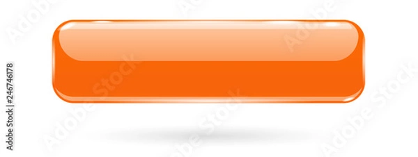 Fototapeta Pomarańczowy szklany przycisk 3d