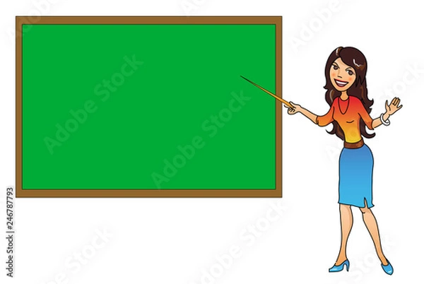 Fototapeta young lady  showing something