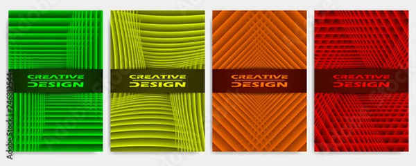 Fototapeta Covers modern abstract design templates set. Geometric compositions for flyer, banner, brochure and poster.
