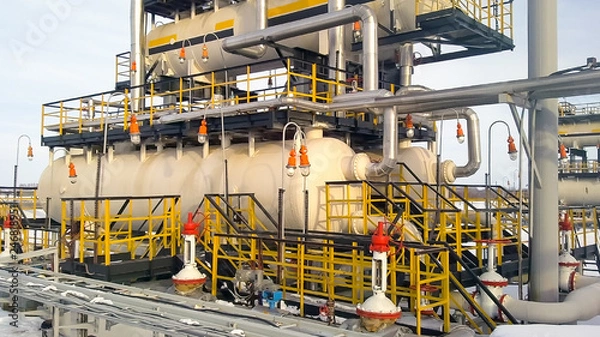 Fototapeta Separator. Equipment for oil separation. Modular oil treatment unit. Bulite for separation.