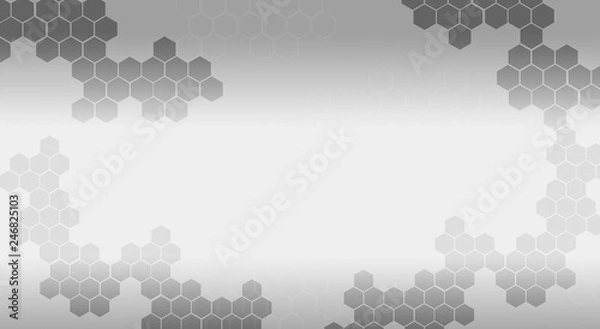 Fototapeta Abstract hexagonal geometric silver gradient colors digital hitech concept  background