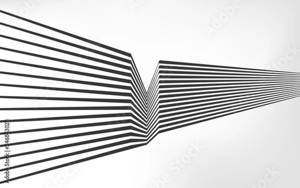 Obraz black and white stripe line abstract graphic optical art