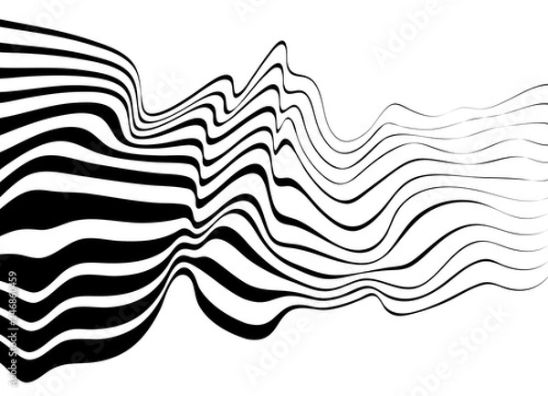 Obraz black and white mobious wave abstract background