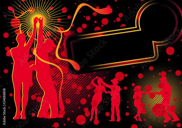 Obraz flyer soirée salsa jaune rouge