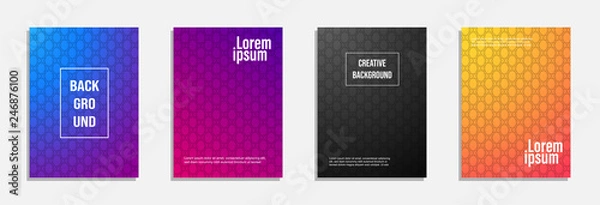 Fototapeta Colorful and modern cover design. Set of geometric pattern background