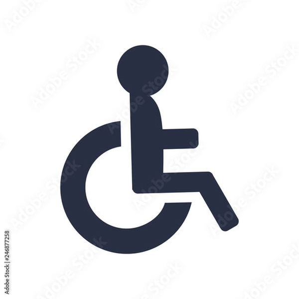 Fototapeta Disabled icon vector, wheel chair symbol. Disabled Icon vector. Simple flat symbol. Perfect Black pictogram illustration