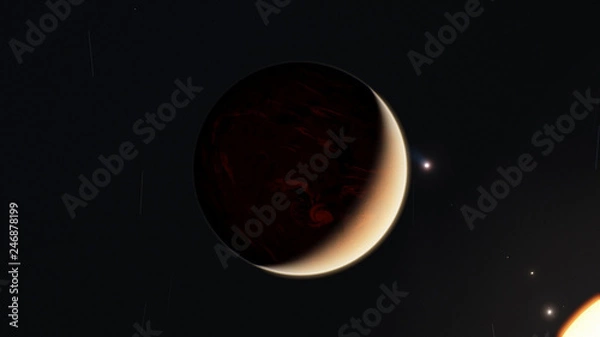 Obraz Exoplanet fire planet 3D illustration (Elements of this image furnished by NASA)